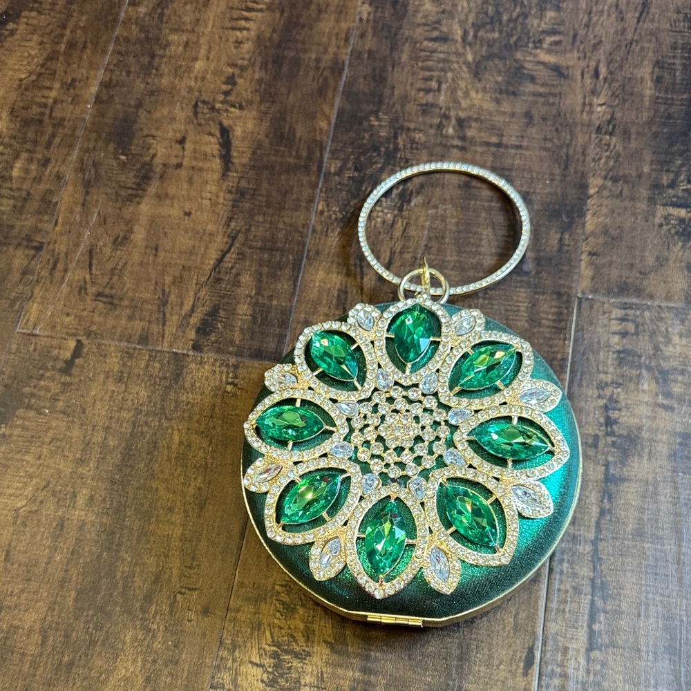 Amazon Green Mini Bag with Crystal Design